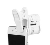 60X Zoom LED Clip Phone Microscope Magnifier Portable Optical Micro Lens Loupe Universal Telescope Camera Magnifying Glass with 2 Illuminated LED and UV Light