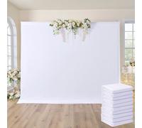 60x10ft White Backdrop Curtains for Parties, Wrinkle Free Polyester White Photo Backdrop Drapes 6 Panels 10x10ft Back Drop Cloth for Wedding Birthday Background
