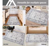 (60x110 cm- Large Bath Mat For Bathroom/Large Doormat, Serene) Non-Slip Traditional Rugs Runner Carpet Floor Mat