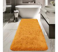 (60x110 cm- Medium Bath Mat, Ochre/Yellow) Non Slip Bath Mats Soft Shaggy Bathroom Shower Rug