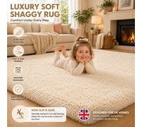 (60x110cm-BedSide Rug, Cream/White) Shaggy Rug-Non Slip Faux Fur Extra Large Area Rugs for Livingroom Bedroom Carpet