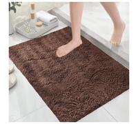 (60x110cm, Brown) NON SLIP BATH DOOR MATS SHAGGY SOFT KITCHEN HALLWAY RUNNER RUGS