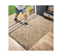 (60x110cm (Door Mat), Beige) Shaggy Rug 450GSM with Dotted Rubber Backing - Non-Slip Area Rug