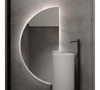 60x120cm LED Illuminated Anti-Fog Bathroom Mirror Touch Control Makeup Mirror Wall-Mounted Vanity Mirror Modern Half-Length Cosmetic Decor Perfect for Elegant Bathrooms