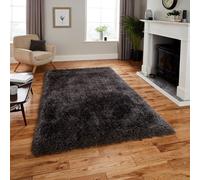 (60x120cm) Montana Shaggy Rugs in Dark Grey Small Large Thick Soft Plain Pile Luxury Mats