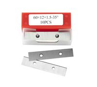 60x12x1.5mm-35° Double-Edged Carbide Inserts - 10 Pack Tungsten Replacement Blades for Helical Planer Heads & Hand Scrapers - Woodworking, MDF, Plywood Cutting Tools