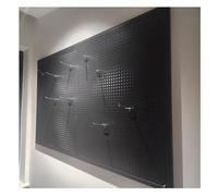 60x150cm Metal Pegboard Organizer with 30 Hooks Heavy Duty Wall Storage Panels for Gaming Room Setup Tools Crafts and Home Organization (Black)