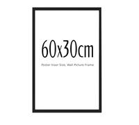 60x30 cm MDF Wood Picture Frame: Acrylic Front with Peel-Off Sheet & Metal Clips - Display Posters, Paper, Photos, Art - Lightweight & Easy Hang