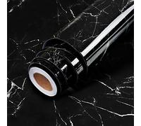 60X300cm Marble Contact Paper Sticky Back Plastic Self Adhesive Wallpaper,Worktop Vinyl Covering Roll,Kitchen Wallpapers Cover,Bedroom Renovation Furniture Cupboard Tables Sticker(Marble Black)