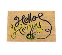 60x40cm Coir Door Mat Hello Honey Text Entrance Mat Rug Anti-Slip Dirt Scraper