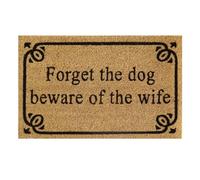 60X40Cm Coir Doormat With Rubber Backing And 'forget The Dog Beware Of The Wife' Design