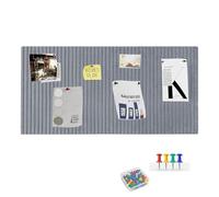 60x40cm Felt Notice Boards for Home,Large Cork Boards for Walls,9mm Thick Pin Boards for Offices with Self-Adhesive Tapes,Foldable Decorative Memo Board for Home,Photos,Memos(Grey)