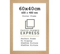 60x40cm Poster Frames - OAK colour- 60x40cm Picture Frame - Wooden Effect Picture Frames - Ready To Hang