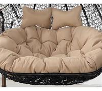 60x43 in Double Hanging Basket Swing Egg Chair Cushion, 2 Seater Waterproof Removable Thicken Hammock Cushion Replacement with Pillow, Cradle Cushion for Outdoor Patio Garden (Only seat cushions)