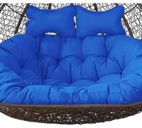 60x43 in Double Hanging Egg Chair Cush - Waterproof, Removable, Thickened Replacement for 2-Seater Hammock with Pillow - Ideal for Outdoor Patio & Garden Use