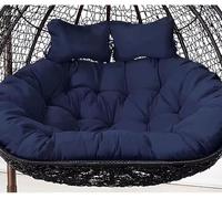 60x43 in Double Hanging Egg Chair Cushions - Waterproof, Thickened 2-Seater Hammock Replacement Set with Removable Pillow for Outdoor Patio & Garden Use