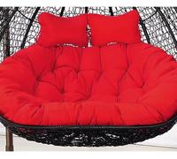60x43 in Waterproof Double Hanging Basket Swing Egg Chair Cush2 Seater Thick Removable Hammock Replacement with Pillow for Outdoor Patio Garden (Seat Cushs Only)