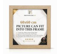 60x60 Cm Oak Picture Frame for Wall Mount | Wood Effect Photo Frame with Clear Perspex glass | Portrait or Landscape Frame for Posters, Certificates, Puzzles & Home Décor