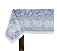 60x60 Inches Square Hand Block Printed Cotton Tablecloth, Grey White Floral Table Cloths Washable, Indian Table Linen For Dinning Halloween Home Decor Outdoor Thanksgiving Valentine Gifts