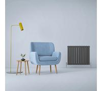 Designer Radiators 60 x 70cm Flat Panel Modern Central Heating Anthracite Grey Horizontal Column Double Panel Wall Mounted Slimline Kitchen Living Room Bathroom Commercial Cleaning Brush & Fixing Kit