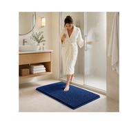 (60x90cm, Navy Blue) Imperial Rooms Chenille Bath Mat Extra Soft Absorbent Non-Slip Bathroom Rug