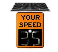 60x90CM Radar Feedback Speed Display Sign, Solar Powered LED Flashing Speed Indicator, Remote Control Adjustable Speed Limit, High Visibility Radar Detector(Orange)