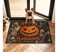 60x90cm Rugs for Bedroom, Halloween Rugs for Living Room, | Gothic Skull Area Rug Washable Pumpkin Monster Rug Non-Slip Carpet for Bathroom Entryway Hallway Home Decor Mat