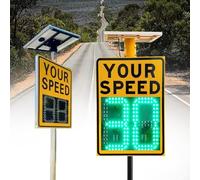 60x90cmRadar Feedback Sign | Solar Powered, Flashing LED, Intelligent Road Detection for 4 Lanes