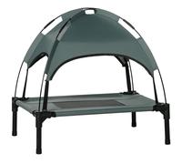 61 cm Elevated Dog Bed Cooling Raised Pet Cot UV Protection Canopy Grey Pawhut