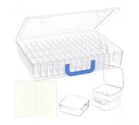 61 Compartment Bead Organizer with Transparent Containers, Portable Storage Solution with Handle, Suitable for Craft Supplies, Small Office Essentials, and Household Items (transparent)