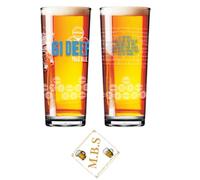 61 Deep Pint Glass with Midlands Bar Suppliers Coaster