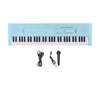 61 Key Electronic Keyboard Piano Portable Piano Keyboard Microphone 6 Demonstration Songs 5 Different Rhythms(Blue)