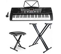61 Key Electronic MP3 Piano Keyboard Digital Instrument with Music Chair + Piano Stand (61 KEYS 128 TIMBERS)