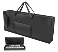 61 Key Keyboard Gig Bag Case Portable Keyboard Electric Pianos Padded Case with Handle and Adjustable Shoulder Strap 420D Oxford Cloth Keyboard Bag with 2 Side Pockets for Digital Piano 100x40x15cm