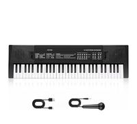 61-Key Keyboard Piano for Kids, Music Keyboard with Microphone, Portable Electronic Teaching Piano Toy Gift for Beginners Boys Girls Ages 3-12, Built-In Speakers and Many Premium Voices
