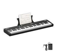61 Key Keyboard Piano, Protable Electric Semi-Weighted Piano Keyboard for Beginner/Professional, With Power Supply, Built In Speakers, Pedal, Perfect for Birthday or Christmas(without stand)