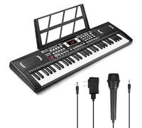 61 Keys Electronic Digital piano, Portable Keyboard Piano with Built-in Speaker and Microphone, Sheet Stand and Power Supply, Keyboard Piano Teaching Gift for Beginners Eelectric