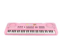 61 Keys Electronic Keyboard Digital Piano, Electric Piano Musical Instrument Kids Learning Keyboard with Microphone Built- In Speaker (Pink)