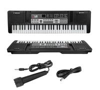 61 Keys Electronic Keyboard MP3 Digital Music Piano Instrument, 16 Instrument Voices & 10 Accompaniment Styles. w/Microphone, USB Cable.