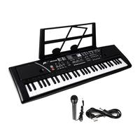 61 Keys Electronic Keyboard MP3 Digital Music Piano Instrument, 16 Instrument Voices & 10 Accompaniment Styles, Kids Teaching with Microphone, USB Cable.
