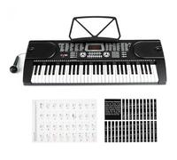 61 Keys Electronic Music Keyboard Piano, Portable Music Digital Piano with Built-in Speaker & Microphone, MP3 Workstation Music Instrument for Adult/Kids (Black)