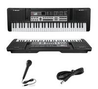 61 Keys keyboard piano Music Teaching Piano keyboard With Microphone, USB Cable, Portable Electronic Keyboard,Gift for Beginner boys and girls(Black)