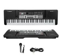 61 Keys Piano Keyboard, Electronic Keyboard Piano with Built-In Speaker Microphone, Portable Keyboard Gift Teaching for Beginners, Digital Music Keyboard Piano, Birthday Gift for Children