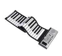 61 Keys Roll Up Piano, Electric Keyboard Piano, 128 Sounds, Lcd Display, Midi Out Function, Recording, For Beginners