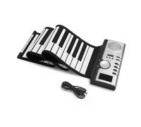 61 Keys Roll Up Piano Keyboard Electronic Piano With Built-in Speaker LCD Display Recording Function For Beginners