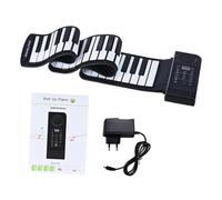 61 Keys Roll Up Portable Soft Silicone Electronic Piano Builtin Speaker MIDI Function & Piano Pedal(Type2)