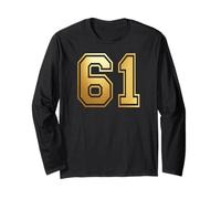 61 Number Sixty-One Team Sports Graphic Varsity Matching Long Sleeve T-Shirt