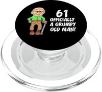 61 Officially Grumpy Old Man Over The Hill Funny PopSockets PopGrip for MagSafe