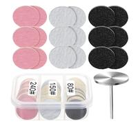61 Pcs Sanding Paper Discs with Metal Nail Drill Bit, 25mm Pedicure Disc Replacement Sanding Discs Bits Foot File for Manicure Pedicure Electric Remover Dead Skin Callus (#80#150#240 Grit)
