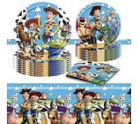 61 Psc To Stor Birthday Party Supplies Set, Cars Theme, Plates, Cups, Utensils, Napkins, Tablecloth